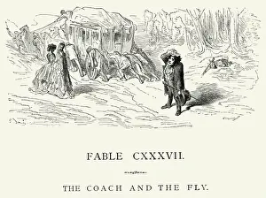Stagecoach Prints: La Fontaines Fables - Coach and the Fly