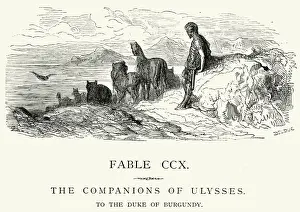 Mythological Character Prints: La Fontaines Fables - The Companions of Ulysses