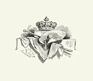 Nobility Prints: La Fontaines Fables - Crown and royal regalia