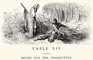 Images Dated 6th August 2014: La Fontaines Fables - Death and the Woodcutter