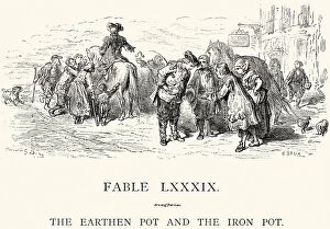Images Dated 23rd September 2014: La Fontaines Fables - Earthen Pot and the Iron