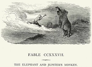 Elephant Gallery: La Fontaines Fables - Elephant and Jupiters Monkey
