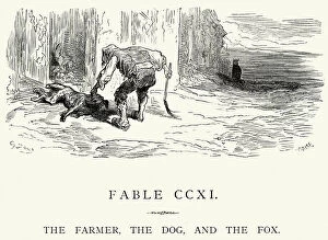 Images Dated 18th December 2014: La Fontaines Fables - Farmer Dog and the Fox
