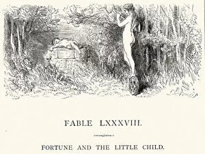 Images Dated 23rd September 2014: La Fontaines Fables - Fortune and the Little Child