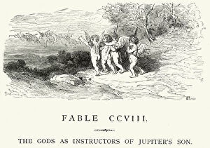 Images Dated 18th December 2014: La Fontaines Fables - Gods as Instructors of Jupiters Son