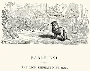 Horror Collection: La Fontaines Fables - The Lion defeated by Man