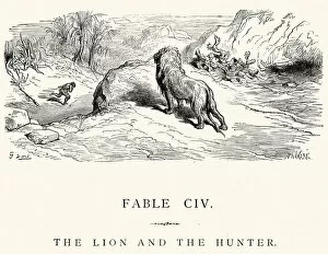 Hunter Gallery: La Fontaines Fables - Lion and the Hunter