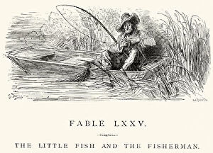 Images Dated 23rd September 2014: La Fontaines Fables - Little fish and the Fisherman