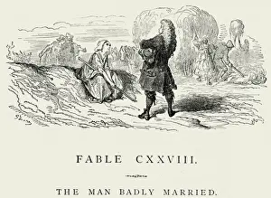 Flirting Prints: La Fontaines Fables - The Man badly Married