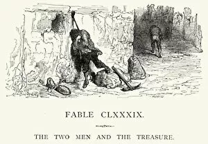 Images Dated 18th December 2014: La Fontaines Fables - Two Men and the Treasure