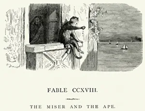 Monkey Collection: La Fontaines Fables - Miser and the Ape