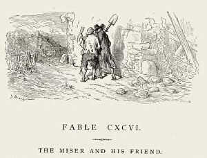 Images Dated 18th December 2014: La Fontaines Fables - The Miser and his Friend