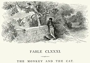 Moving Up Prints: La Fontaines Fables - Monkey and the Cat