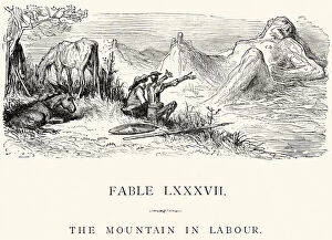 Images Dated 23rd September 2014: La Fontaines Fables - The Mountain in Labour