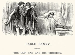Images Dated 23rd September 2014: La Fontaines Fables - Old Man and his Children
