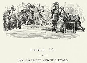 Fighting Gallery: La Fontaines Fables - Partridge and the Fowls