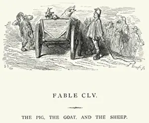 Goat Prints: La Fontaines Fables - Pig Goat and the Sheep