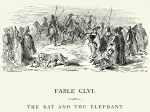 Aristocracy Prints: La Fontaines Fables - Rat and the Elephant