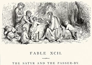 Images Dated 23rd September 2014: La Fontaines Fables - Satyr and the Passerby