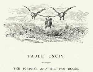 Images Dated 18th December 2014: La Fontaines Fables - Tortoise and the two Ducks