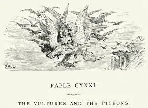 Vulture Prints: La Fontaines Fables - Vultures and the Pigeons