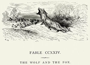 Images Dated 18th December 2014: La Fontaines Fables - Wolf and the Fox