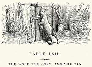 Hoofed Mammal Gallery: La Fontaines Fables - Wolf the Goat and Kid
