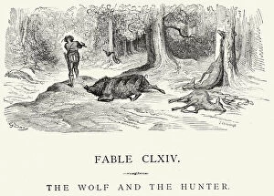 Hunter Gallery: La Fontaines Fables - Wolf and the Hunter