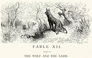 Images Dated 6th August 2014: La Fontaines Fables - Wolf and the Lamb