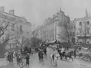 Pedestrian Prints: La Place St. Georges, Paris by Edmond-Georges Grandjean