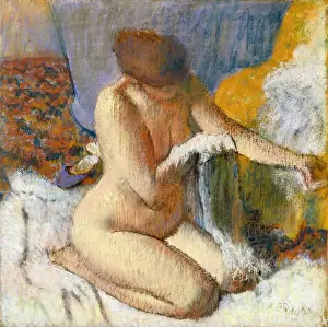 Pastel On Paper Prints: La Sortie du bain. Artist: Degas, Edgar (1834-1917)