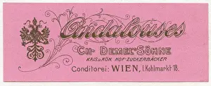 Confectionery Prints: Label Andalouses of company Demel