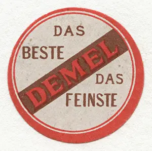 Confectionery Prints: Label of company Demel