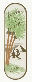 Confectionery Prints: Label Dattes au Massepain of company Demel