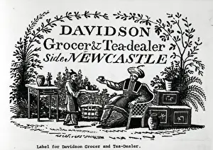 Groceries Prints: Label For Davidson Grocer And Tea Dealer