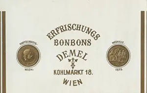 Confectionery Prints: Label Erfrischungsbonbons Demel