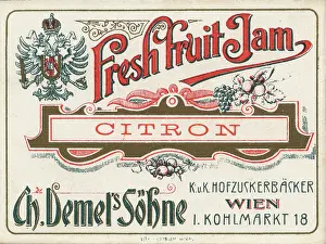 Confectionery Prints: Label Fresh Fruit Jam Citron from Demel