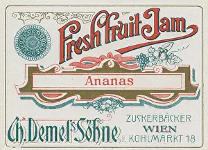 Confectionery Prints: Label Fresh Fruit Jam Pineapple from Demel