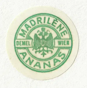 Confectionery Prints: Label Madrilene pineapple from Demel Vienna