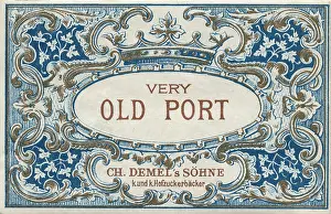 Confectionery Prints: Label Very old Port from Demel
