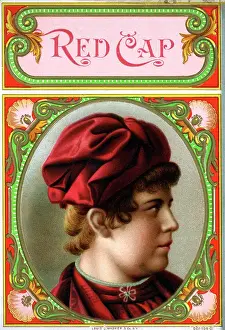 Tobacco Prints: Label for Red Cap Cigar Box