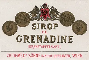 Confectionery Prints: Label Sirop de Grenadine of Demel