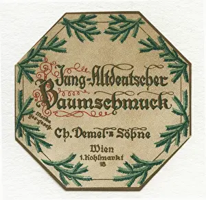 Confectionery Prints: Label Young-Old German tree decoration from Demel