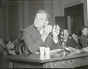 Labor Advocate Sidney Hillman Gesturing at Hearing