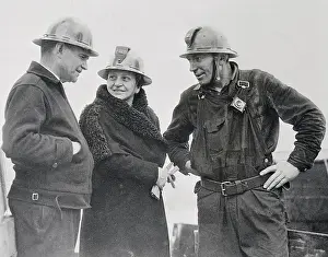 Hard Hat Prints: Labor Secratery Frances Perkins Visits Golden Gate Bridge Construction