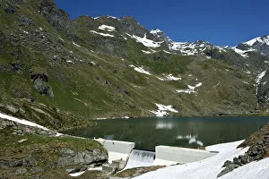 Images Dated 17th June 2012: At Lac de Louvie mountain lake, Val de Bagnes valley, Canton of Valais, Switzerland