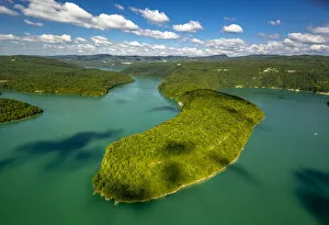 Images Dated 15th July 2014: Lac de Vouglans reservoir, Cernon, Franche-Comte, France