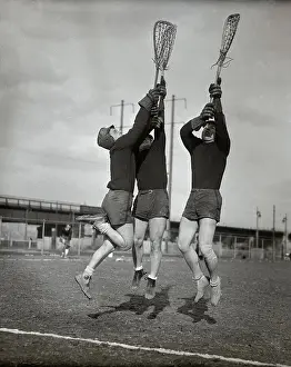 Lacrosse Team Members During Practice