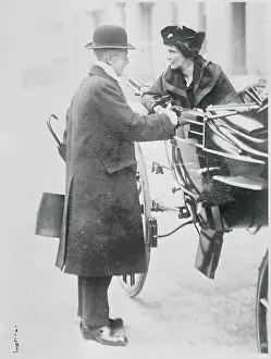 Honor Prints: Lady Astor in Buggy Conversing with Isaac Foot
