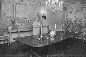 Dining Room Prints: Lady Bird Johnson With Assistant